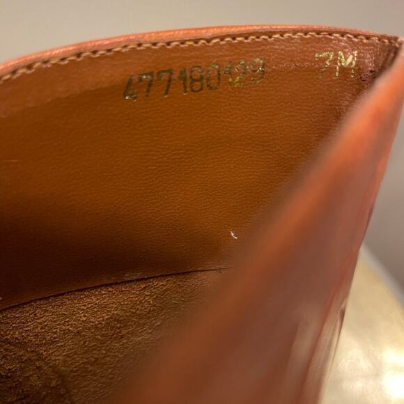 Vintage 80s Leather Boots 7 | Made in Brazil, Embossed Western Riding Boots, NEW - Picture 8 of 9